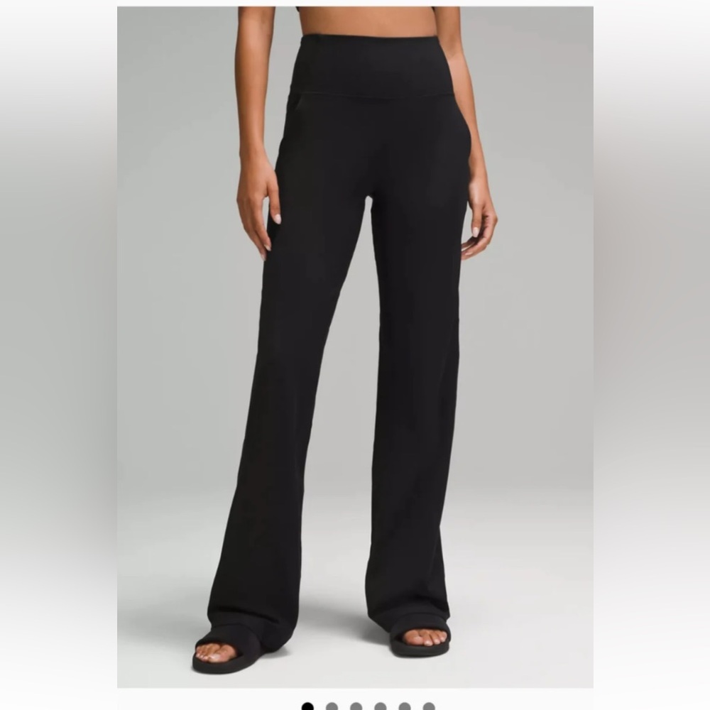 Lululemon Women's Black High-Waisted Ribbed Wide Leg Pants